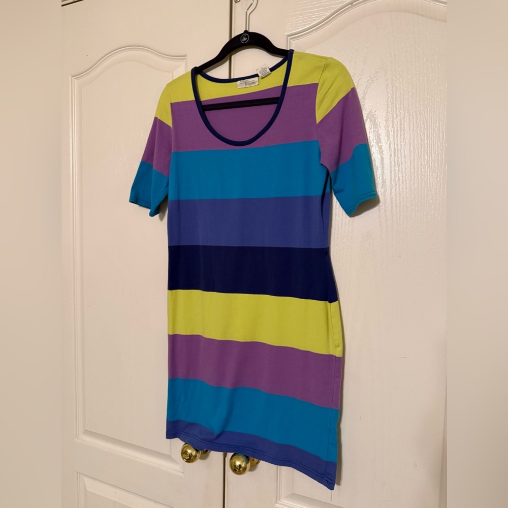 Allison Brittney Multicolor Striped Mini Dress